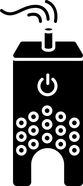 超声波加湿器黑色字形图标回家图片下载