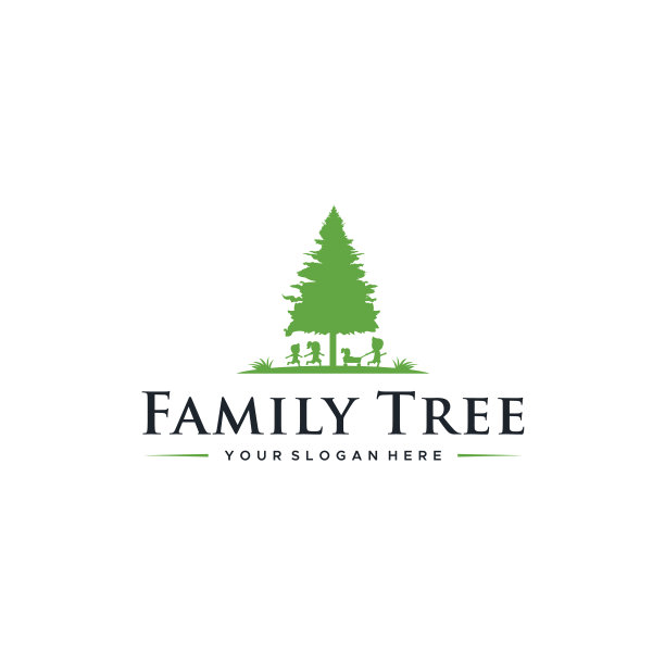 现代平面字母标志绿色树标志设计图片下载