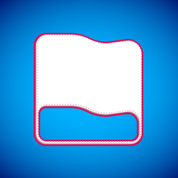 蓝色上孤立的白色矩形枕头图标图片下载