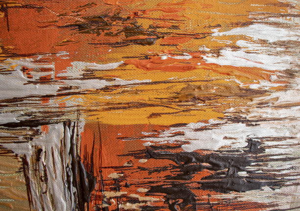 红色和黑色手绘画笔触油画颜料。现代艺术。当代艺术。抽象艺术背景。油画布面纹理图案抽象丙烯画图片下载