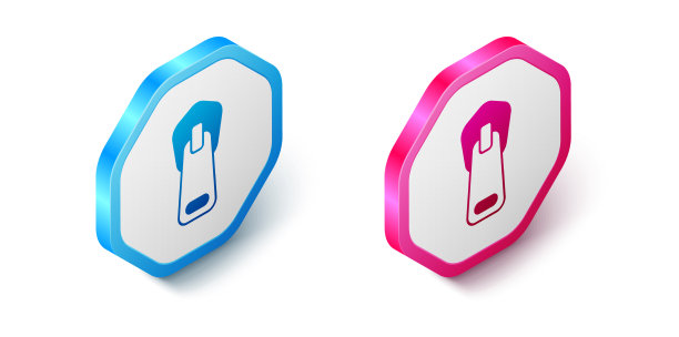 等距拉链图标孤立在白色背景图片下载