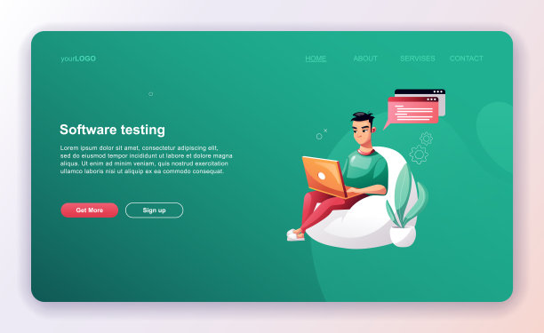 编程概念，网络工程师的工作，矢量图像。开发者编程网站登录页面模板。图片下载