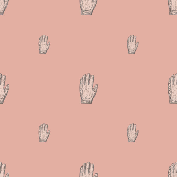 足球手套无缝图案雕刻。复古运动背景手绘风格。图片下载