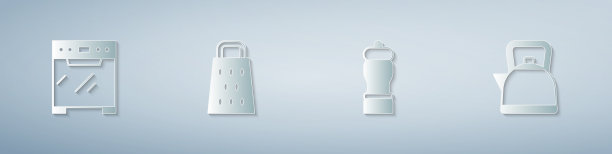 用手柄设置烤箱刨丝器和水壶图片下载