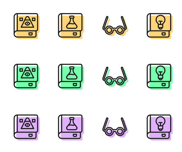 集线眼镜古法神奇书化学图片下载