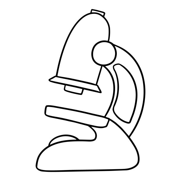 单色图片，电子显微镜研究，矢量插图在卡通风格图片下载