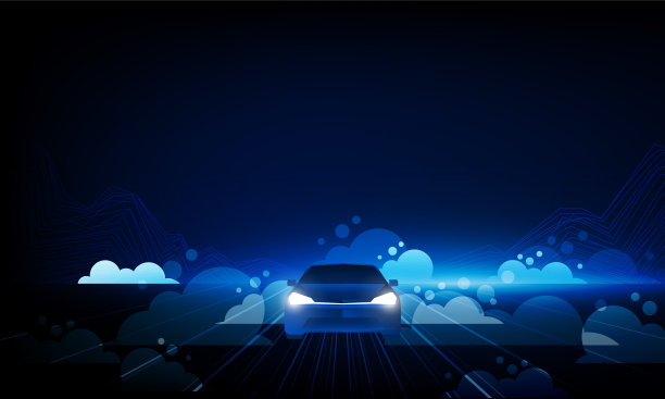 以电动汽车概念启动产品。光科技背景，高科通讯背景，矢量设计图片下载