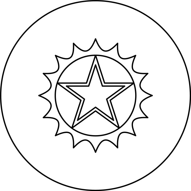 圆形尖角星形图标图片下载
