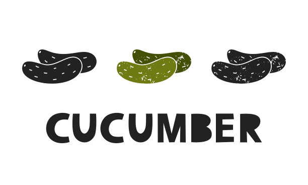 黄瓜剪影图标设置与字母图片下载