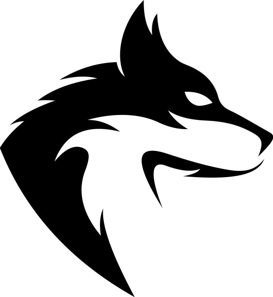 狼头抽象标志设计图片下载