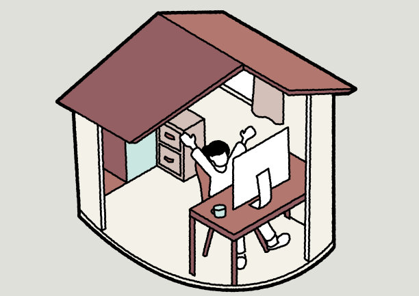 一个女人高兴地看到房间里的陈列图片下载