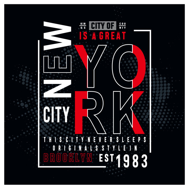 纽约城市排版设计的t恤印花图片下载