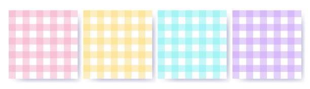 格纹无缝图案设置在柔和的颜色图片下载