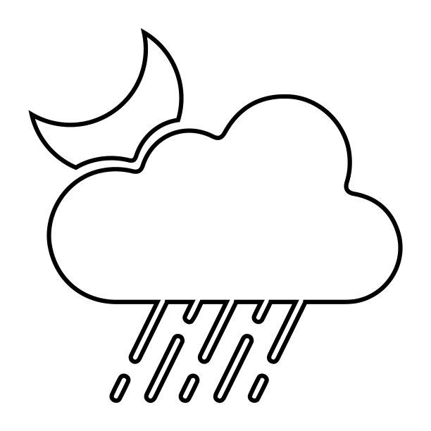 冰雹，夜晚，雨图标图片下载