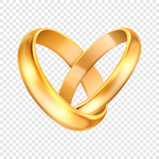 3d现实黄金结婚戒指设置图片下载