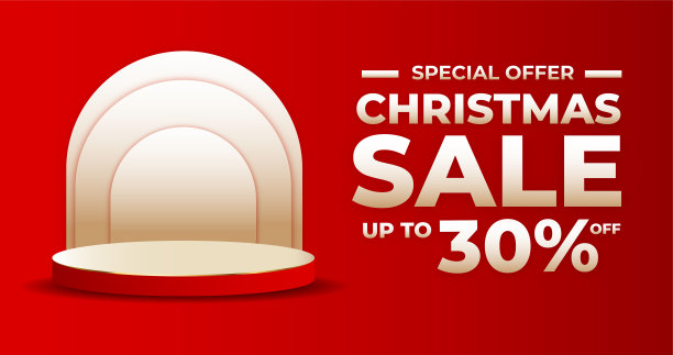 圣诞横幅销售与讲台图片下载