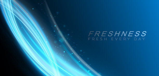 蓝色动态波浪在黑色背景显示图片下载