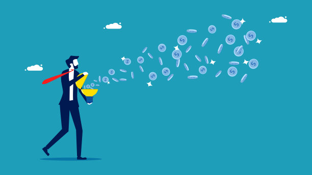 收入分配秩序。商人平均分配收入。业务概念向量图片下载