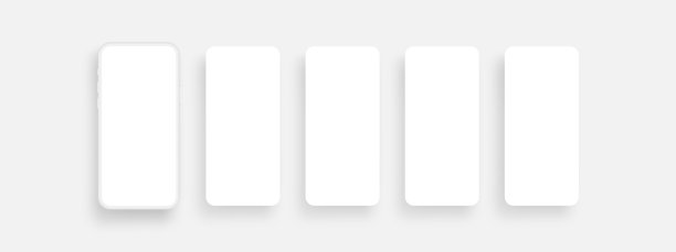 粘土手机和社交媒体的空白屏幕图片下载