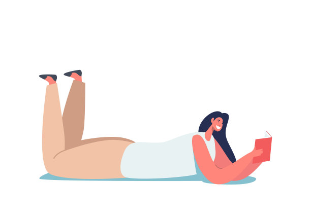 女子躺在地板上读书大学图片下载