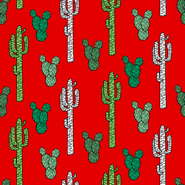 仙人掌无缝模式图片下载