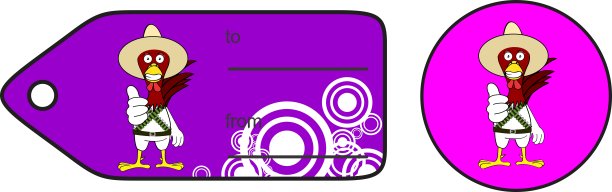 快乐墨西哥公鸡卡通插图礼品卡图片下载