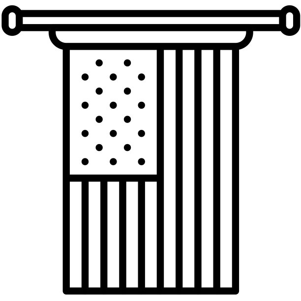 美国国旗图标，独立日相关矢量图图片下载