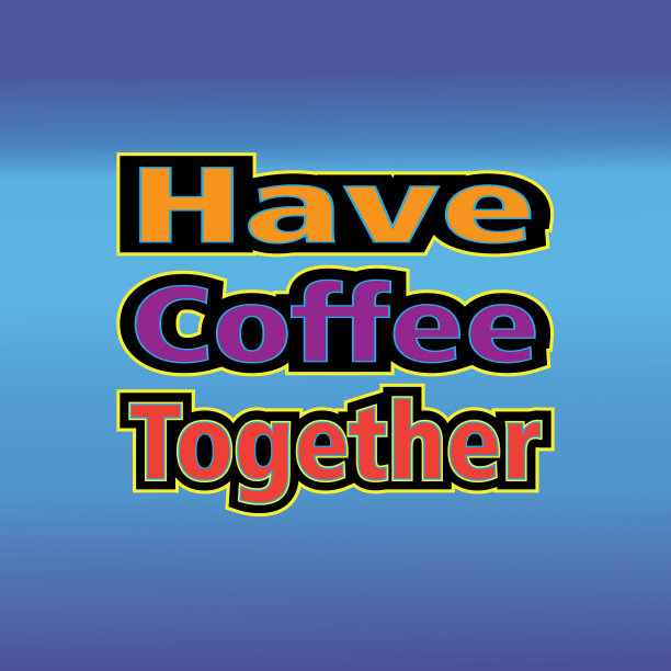 一起喝咖啡引用设计文字图片下载