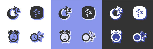 设置闹钟月亮星星和瞌睡图标图片下载