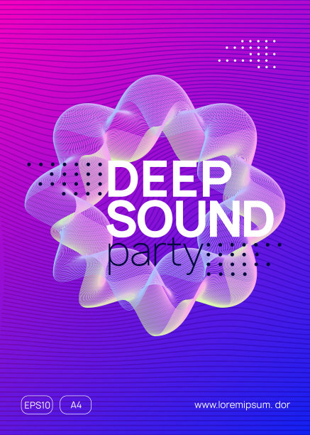 霓虹灯俱乐部传单。电子舞曲。恍惚dj。电子声音电影节。科技活动的海报。图片下载