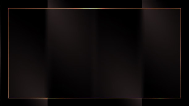 抽象豪华黑色纸折叠与铜框在黑暗的背景图片下载