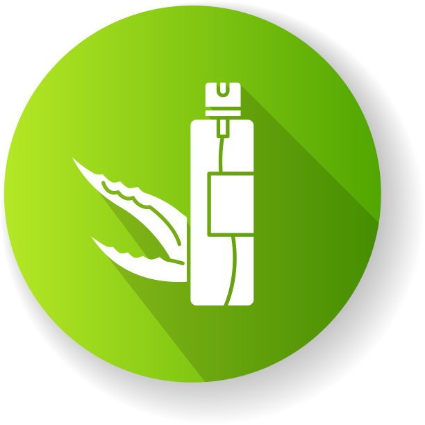 发胶绿色扁平设计长阴影字形图片下载