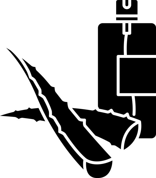 芦荟紧急喷黑色象形图标图片下载