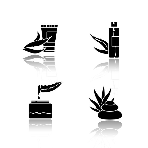 芦荟滴影黑色雕文图标集植图片下载