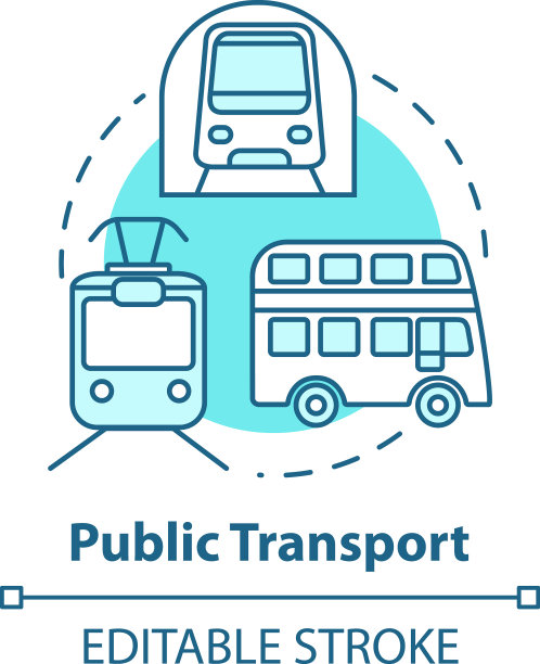 公共交通概念图标实惠的旅行图片下载