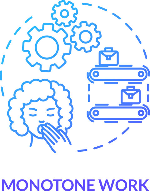 单调的工作蓝色概念图标心烦女孩女人图片下载