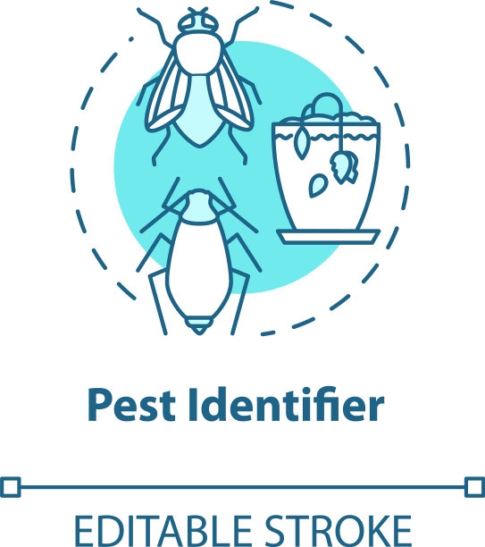 害虫标识概念图标室内花卉护理图片下载