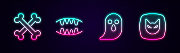 定线交叉骨头吸血鬼牙齿鬼和图片下载