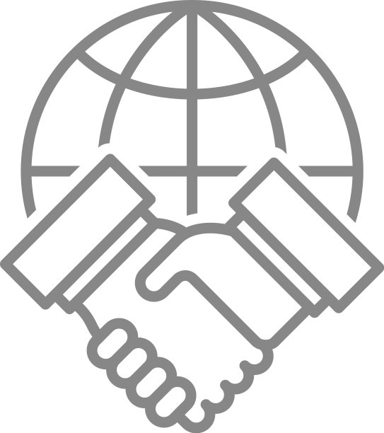 握手和行星线图标国际图片下载
