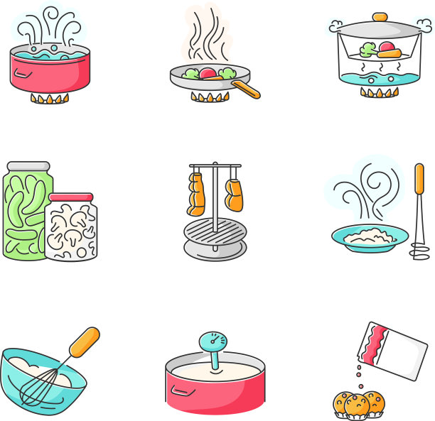 食品准备RGB颜色图标设置不同图片下载