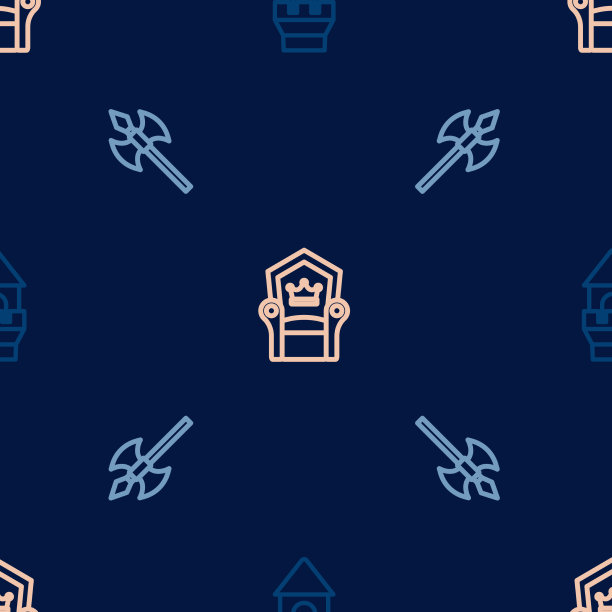 把中世纪的斧头和王座放在城堡塔上图片下载