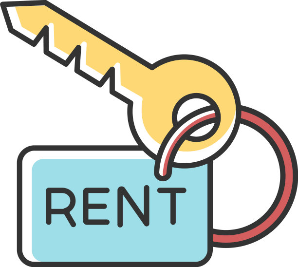 房屋钥匙RGB颜色图标出租服务房地产图片下载