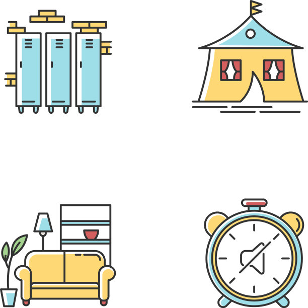 宿舍条件RGB彩色图标设置储物柜图片下载