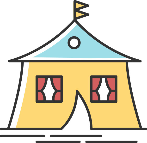 帐篷帐篷RGB颜色图标露营地点阿拉伯语图片下载