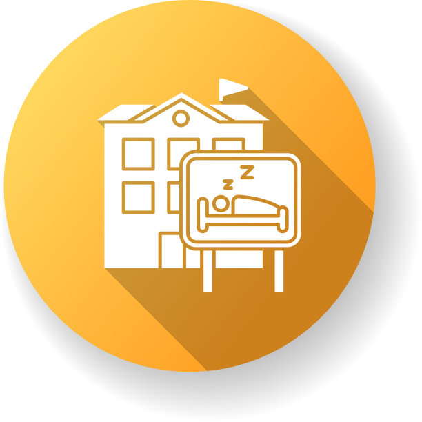 酒店黄色平面设计长影字形图标图片下载