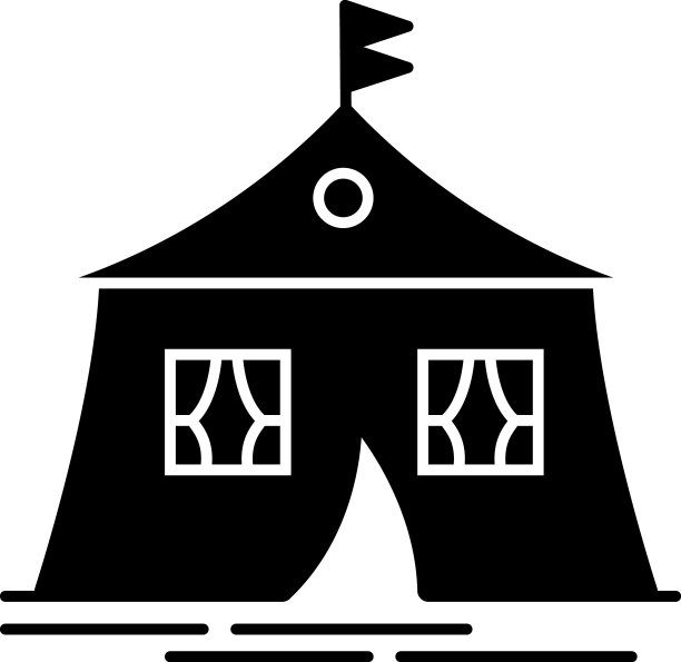 帐篷帐篷黑色象形图标露营地点阿拉伯语图片下载