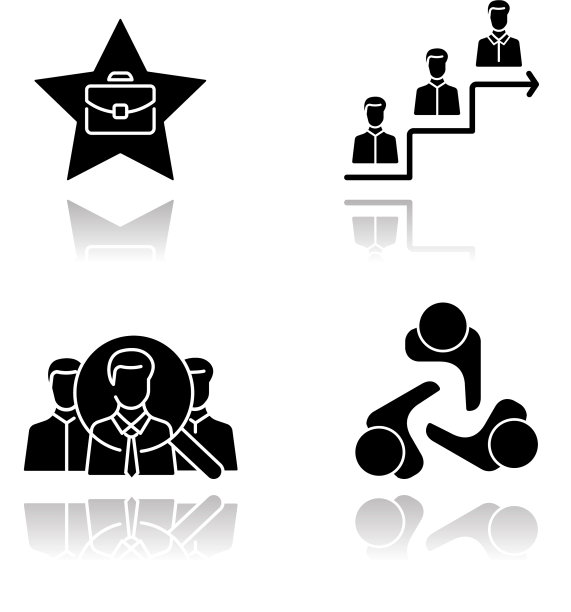 企业就业下降黑影字形图标图片下载