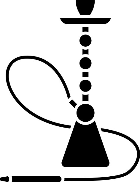 水烟黑字形图标sheesha家派对图片下载