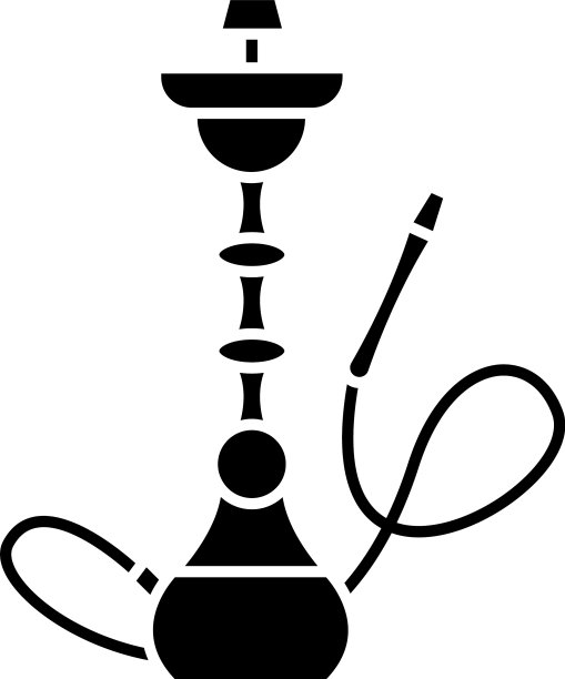 水烟黑字形图标sheesha房子图片下载