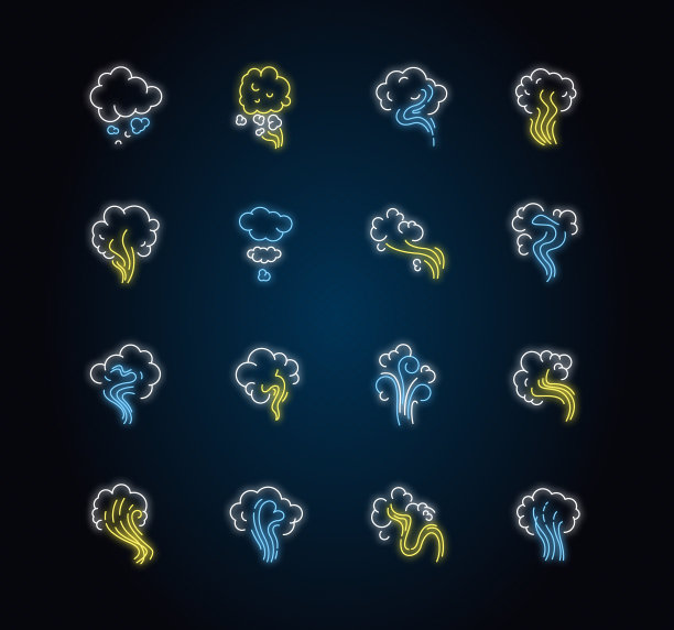 气味霓虹灯图标设置发射蒸发图片下载